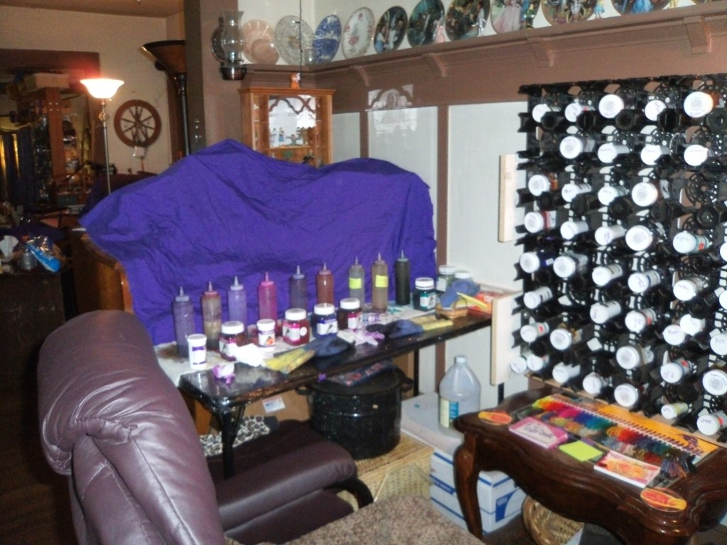 Dyes for Hand painting Spinning Fiber Were the Creations/mess:) Happens