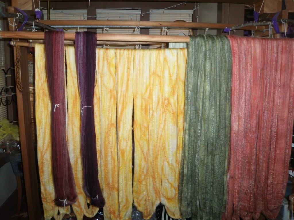 Drying Bam Huey Spinning FIber